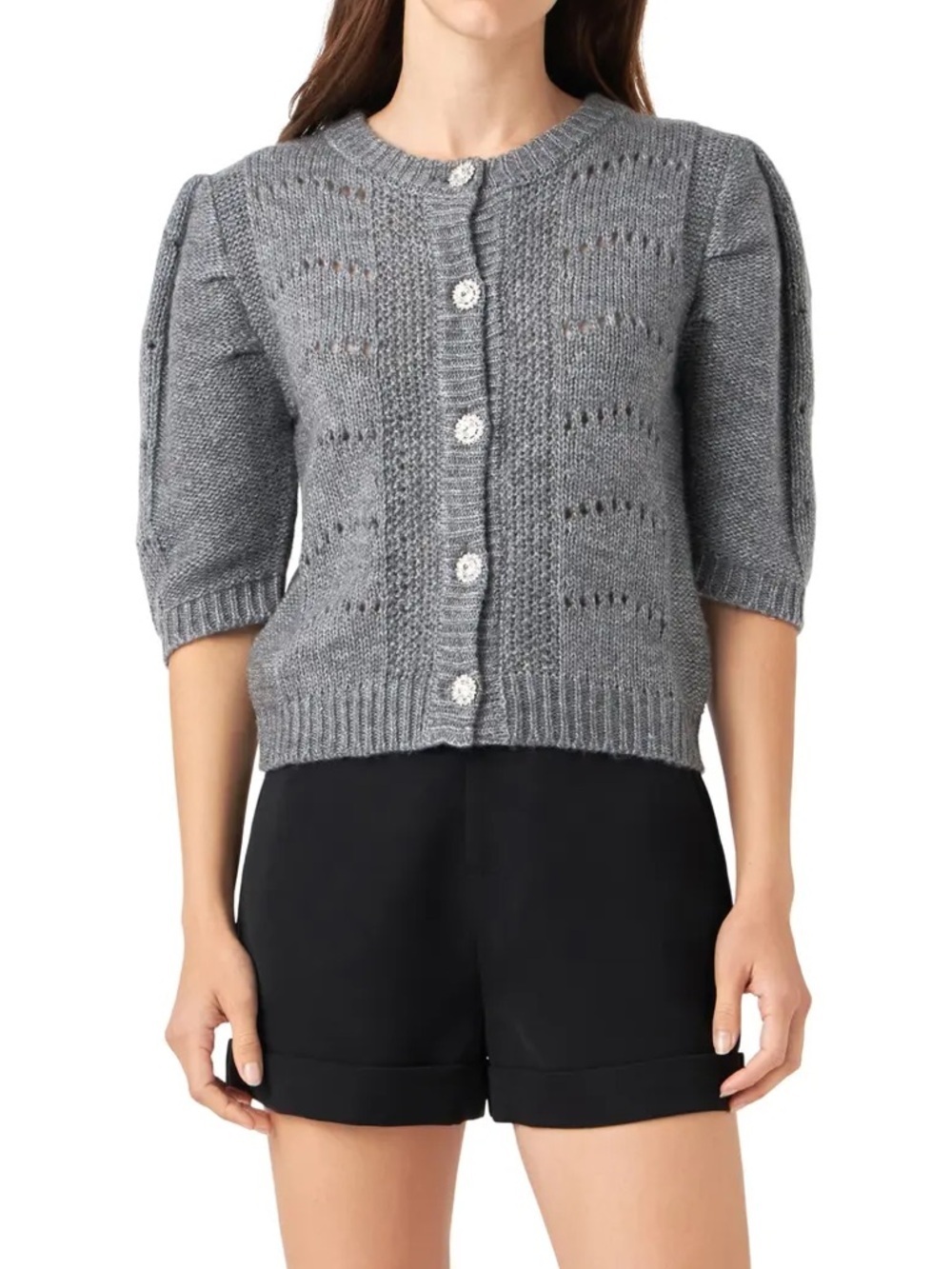 NWT English Factory
Pointelle Puff
Sleeve Cardigan -Small
